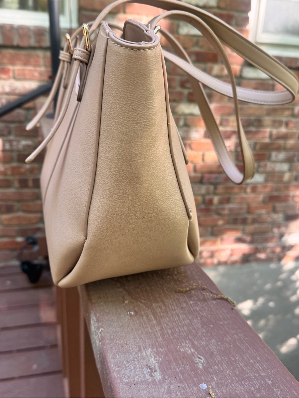 Ello Cora Taupe Structured Shoulder Bag — Polene Vibes—Sold Out Style - Picture 4 of 11